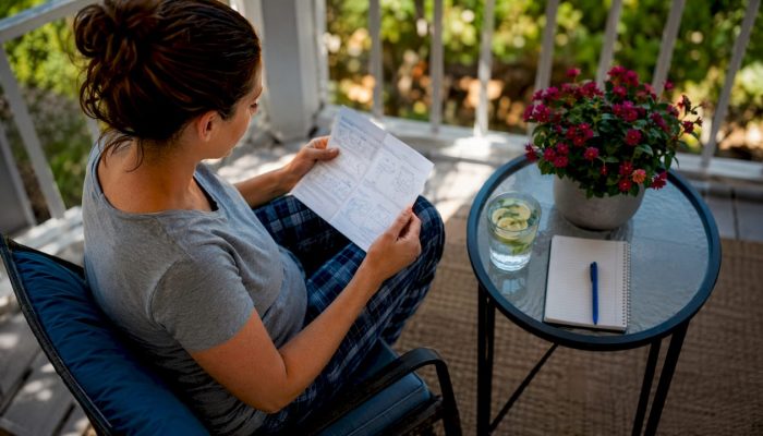 Person reviewing home hair drug test instructions