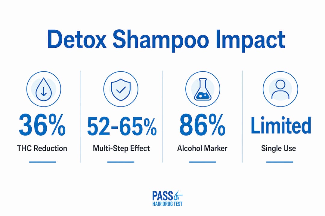 Infographic summarizing detox shampoo effectiveness statistics