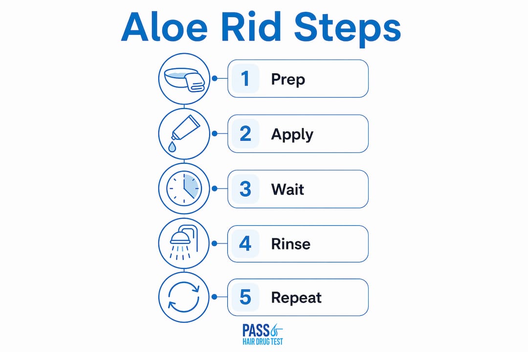 Step-by-step Aloe Rid shampoo usage infographic