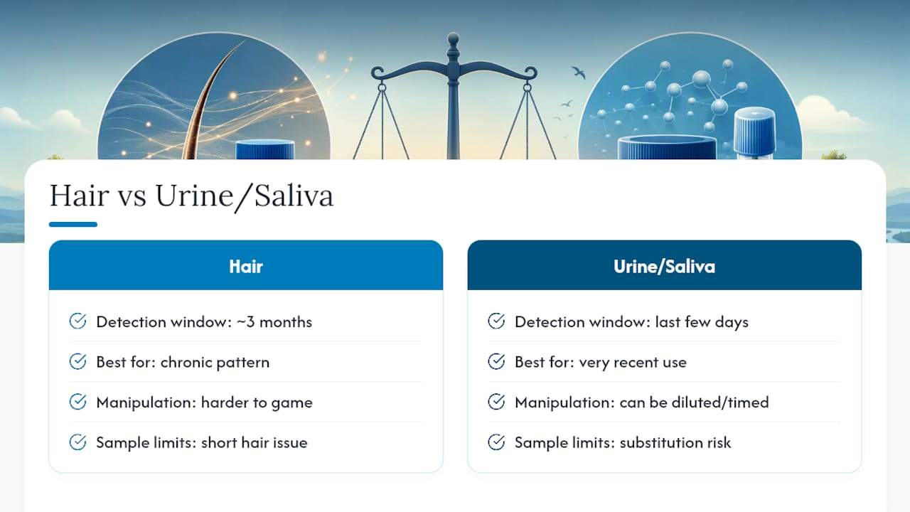 Is a Hair Follicle Test More Accurate Than a Urine or Saliva Test? — overview diagram