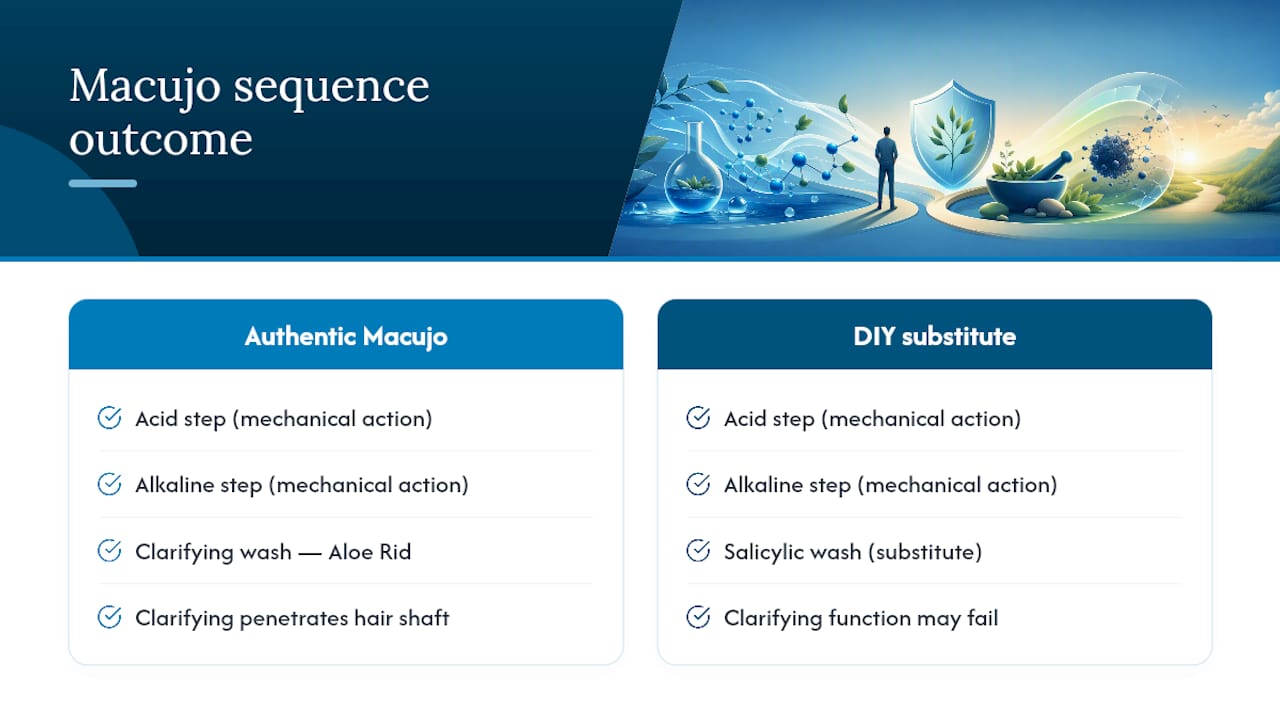 Acid alkaline and clarifying wash sequence