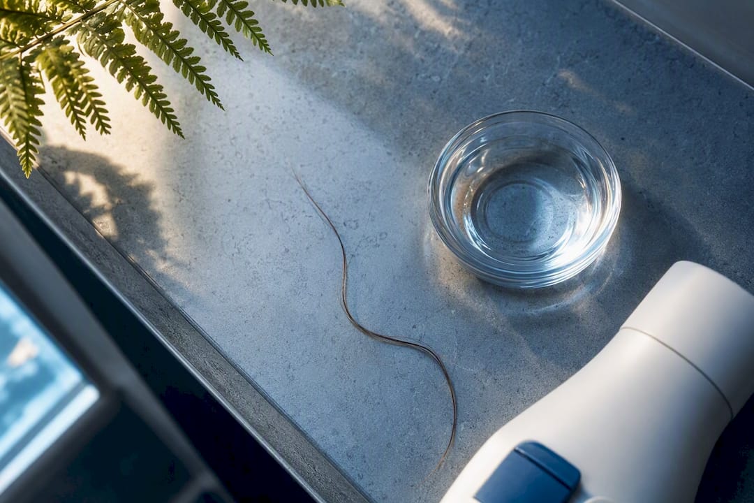 Anonymous hair detox kit beside hair strand