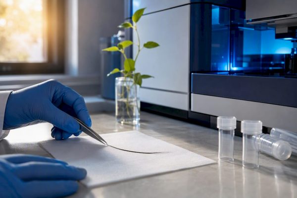 Hair sample prepared for laboratory analysis