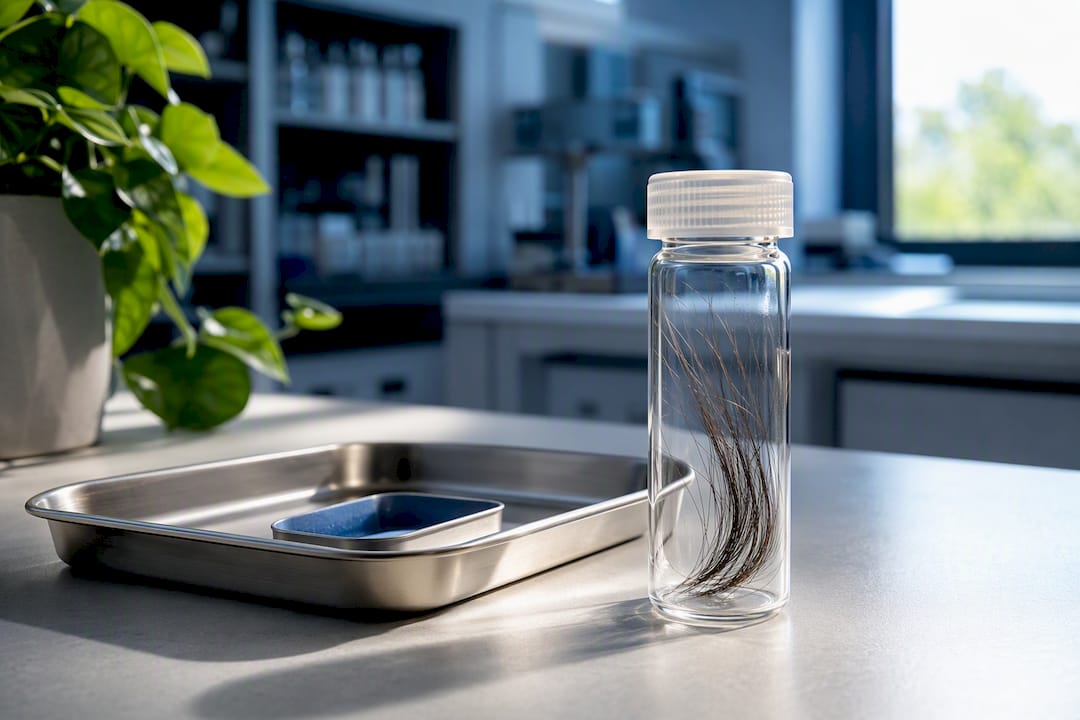 Anonymous hair sample in testing laboratory