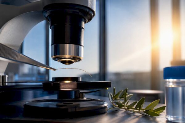 Hair strand prepared for laboratory testing