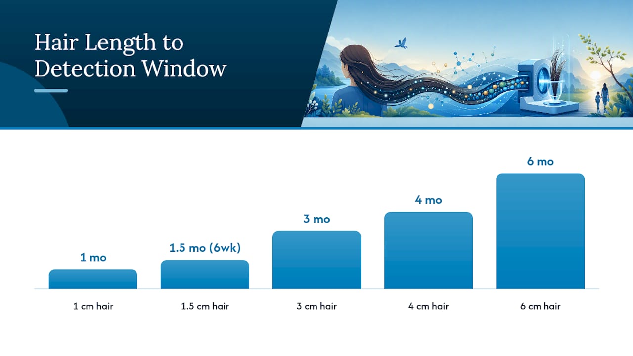 Hair length mapped to detection windows