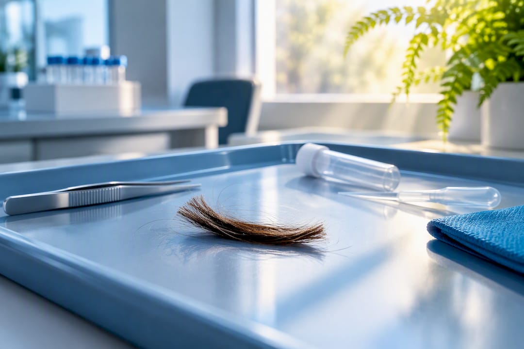 Hair sample prepared for 90-day testing