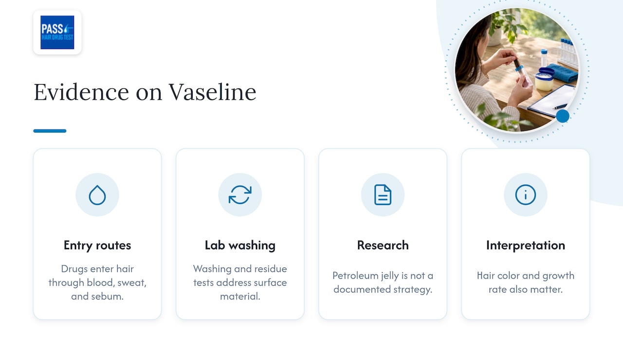 What the science says about Vaseline and hair drug test results — overview diagram