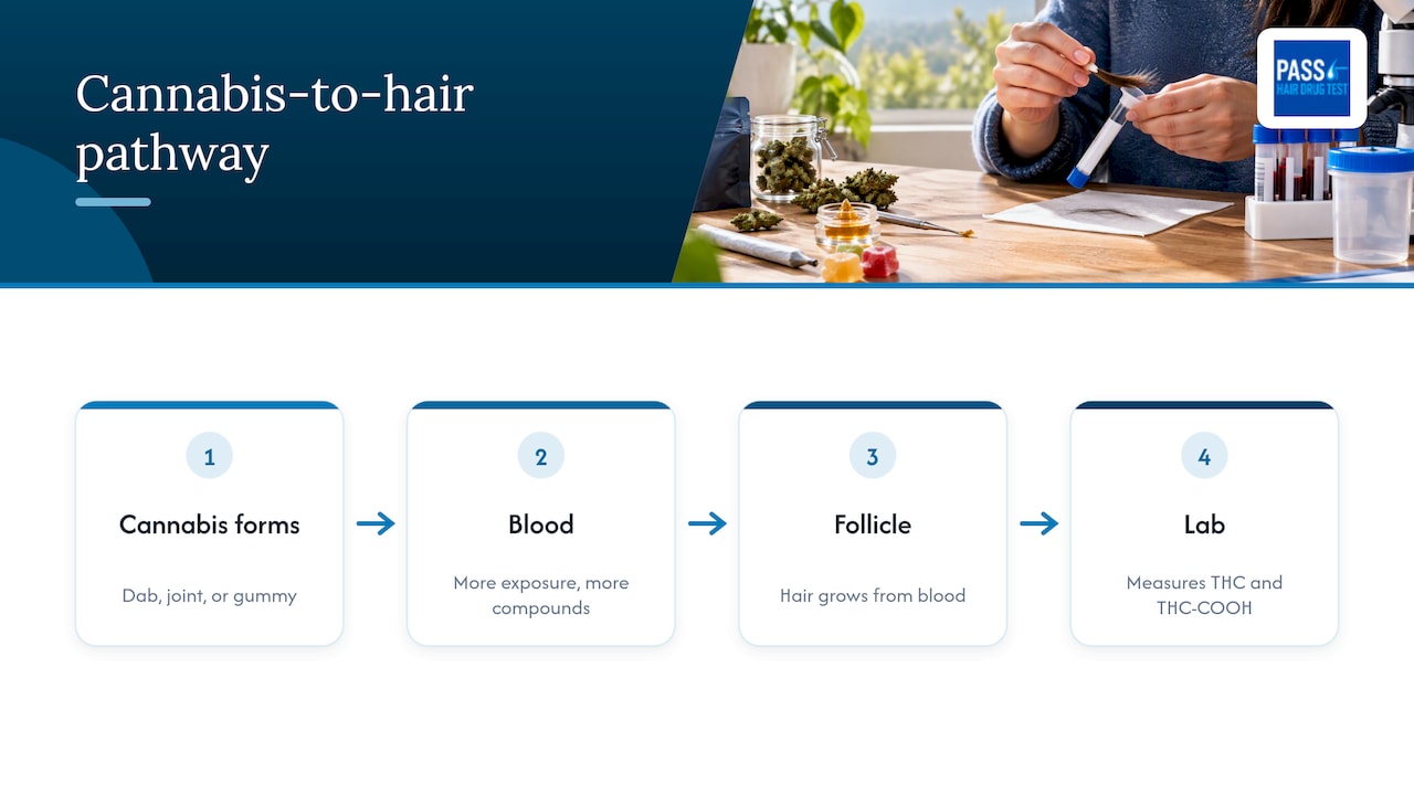 Cannabis forms and the hair testing pathway