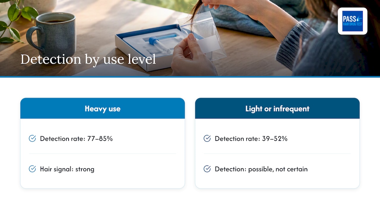 THC detection rate ranges by use frequency