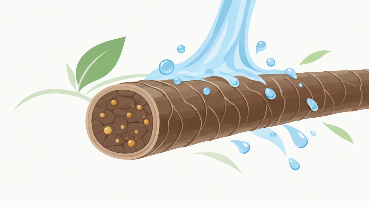 Wash removes surface film while hair retains embedded material